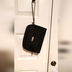 Marie Claire Cosmetic Wristlet Pouch Black 10" X 7. 5"